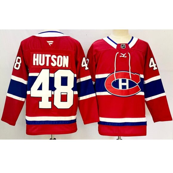 Mens Lane Hutson Red Stitched Jersey